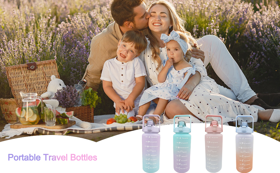 Motivational water bottle set of 3