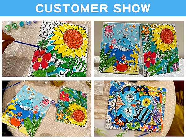 【k.k.】Drawing Numbers 3点SET 3 Pack Paint by Numbers for Kids Ages 8-12, 10 * 8
