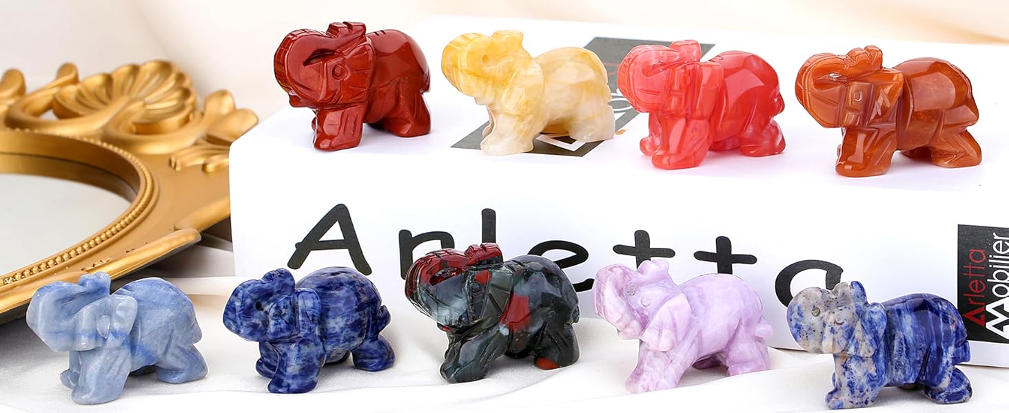 Crystals Elephant Figurines