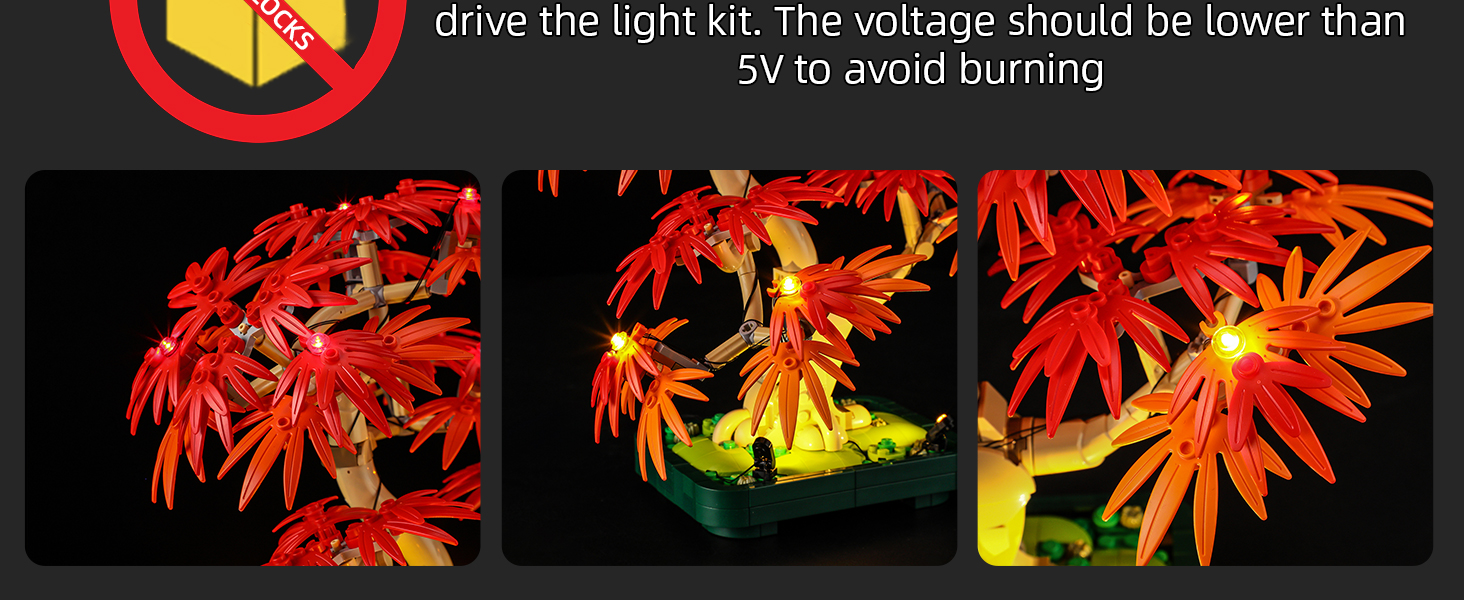 LED Light for Lego 10348 Japanese Red-Maple Bonsai Tree Set