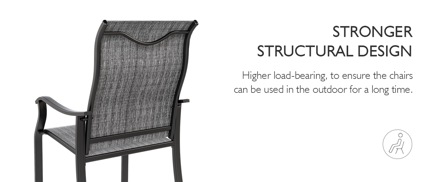 UDPATIO Patio Dining Chairs Set of 4, Outdoor Textilene