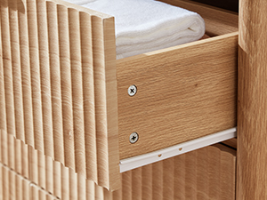 LEYAOYAO Fluted 6 Drawers Dresser for Bedroom, 48&#34; Wide Modern Chest of Drawers with Metal Handle