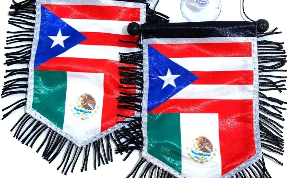 mexico puerto rico flag for car home window wall door decoration banner accessories hanging
