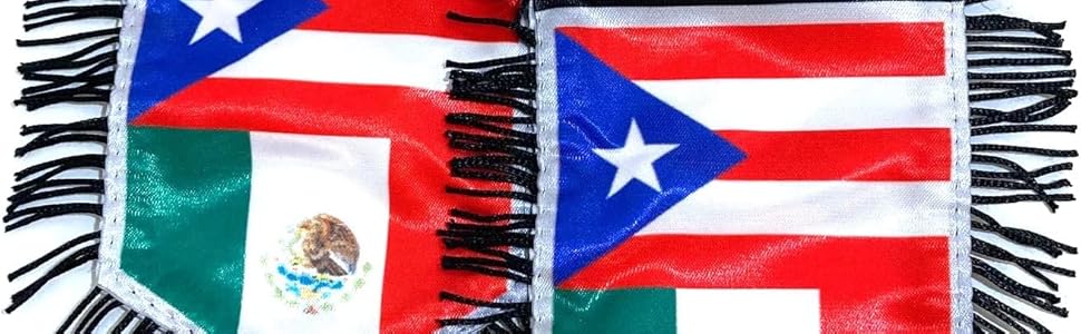 mexico puerto rico flag for car home window wall door decoration banner