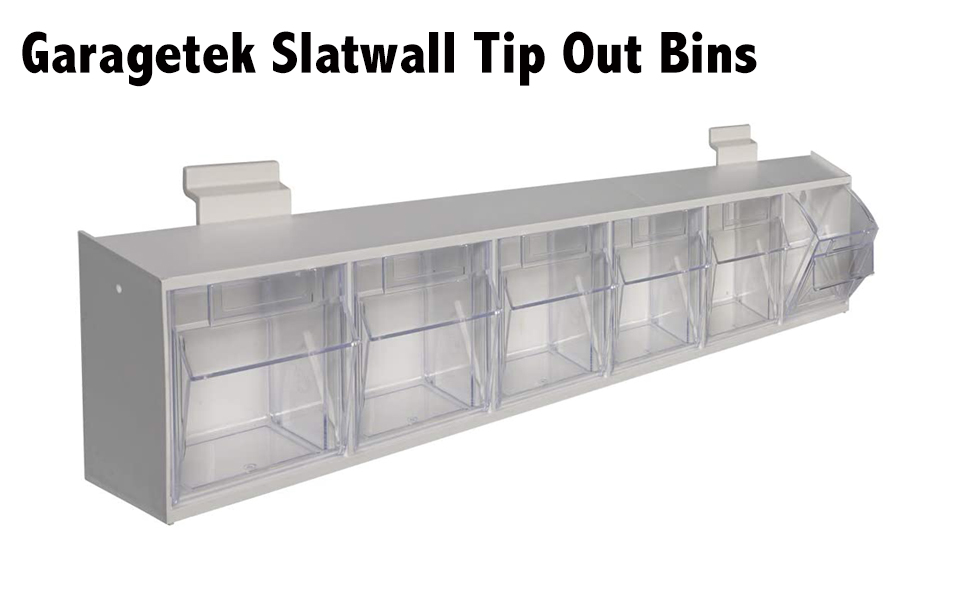 Garage Tek Slatwall Bins 6 Compartment Tip Storage Bins w/Wall Mount Bracket 35/
