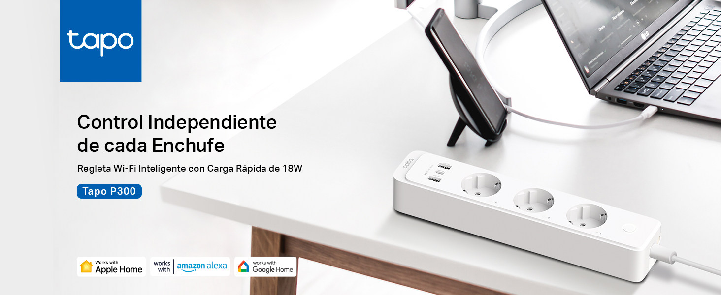Tapo P300 - Regleta inteligente Enchufe USB Carga Rpida