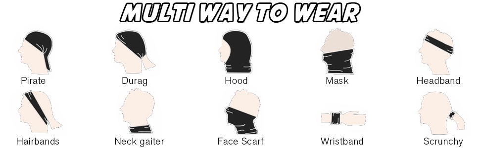 Text reads 'MULTI WAY TO WEAR' with multiple small icons showing different ways to style and wear a garment, arranged horizontally across the top of the image.