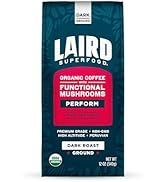 Laird Superfood Peruvian Dark Roast Coffee with Functional Mushrooms, Certified Organic Peruvian ...