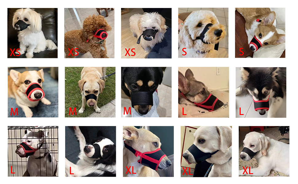 Dog Muzzle,Soft Nylon Muzzle for Small Medium Large Dogs