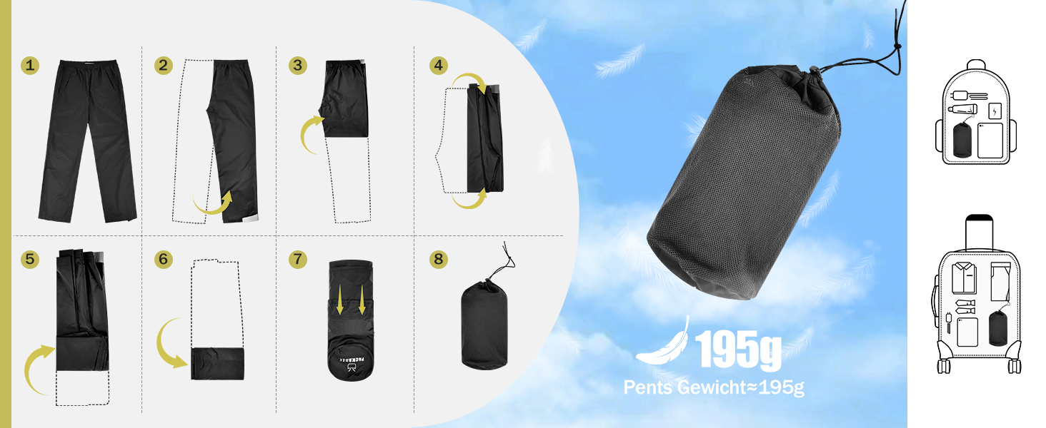 regenhose herren fahrrad wasserdicht atmungsaktiv überziehhose wandern outdoorhose radfahren 
