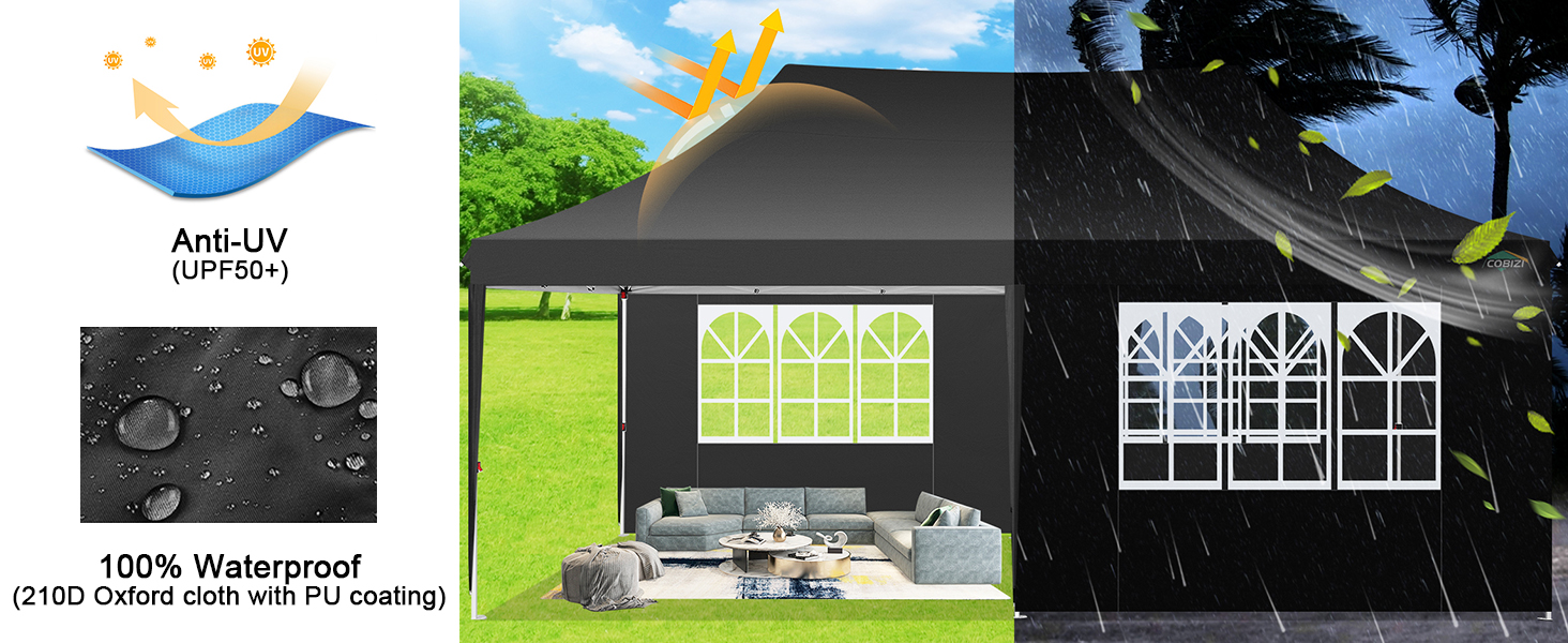 10 x 20 pop up canopy tent with sidewalls