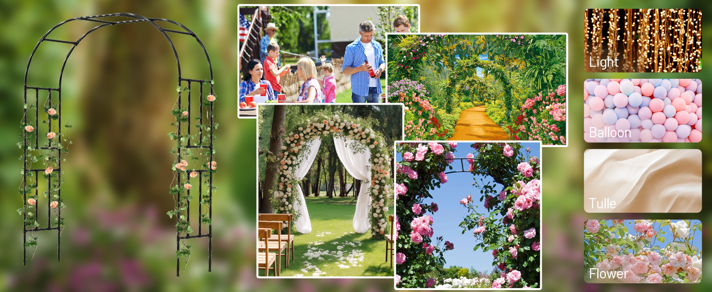 8 feet wide patio metal arch