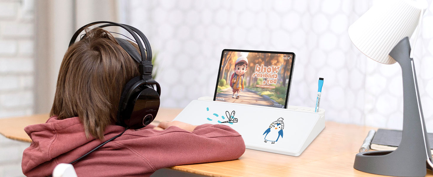 QUEENLINK Glass Desktop Whiteboard with Storage, Small Dry Erase Board with Drawers Desk Whiteboard with Stand Computer Keyboard Stand Organizer for Office Desk Accessories(White) 24 1