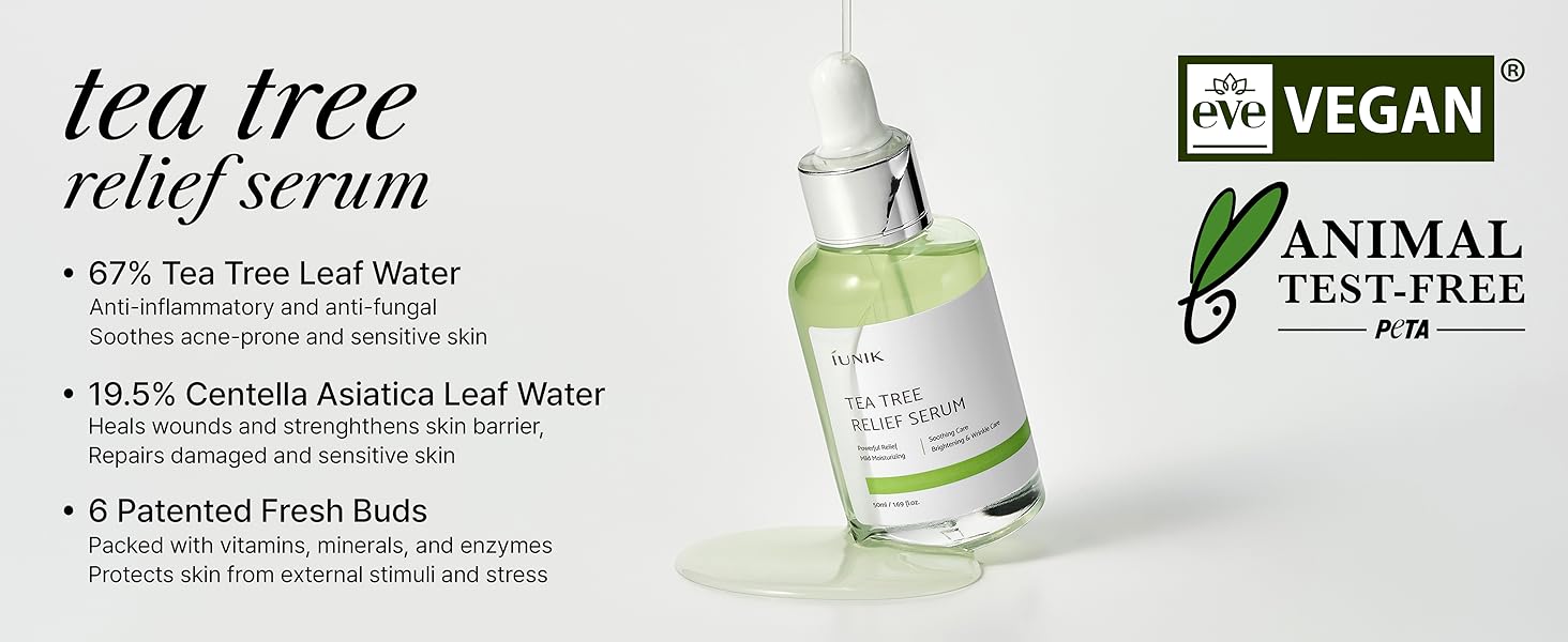 Tea Tree CICA Soothes Calms Heals Repairs Irritated Troubled Red Damaged Sensitive Acne Prone Skin