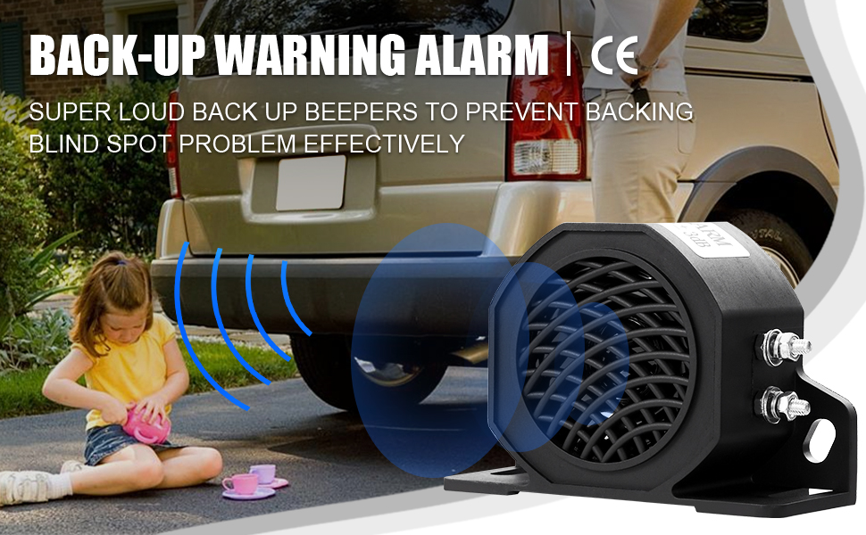 TEMSONE Universal Car BackUp Alarm 105dB 12V48V