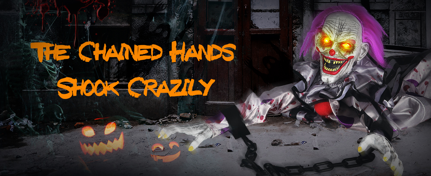 Scary Clown Halloween Decorations Outdoor Hanging Talking