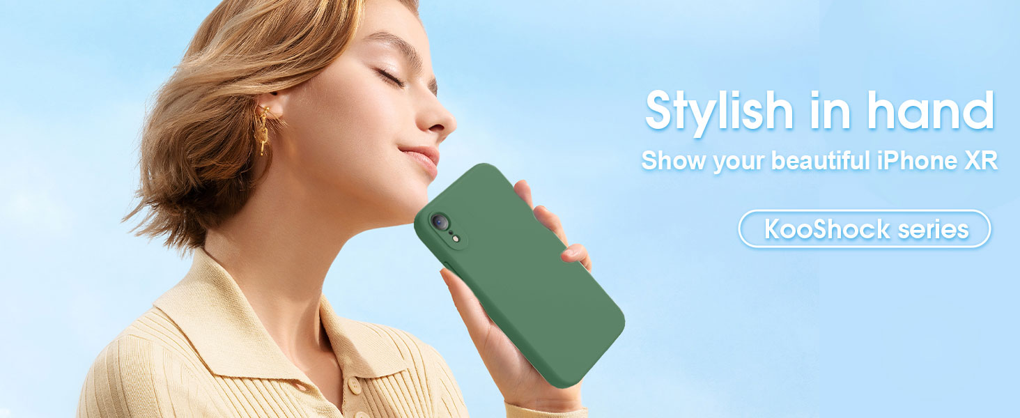 Vooii Compatible with iPhone XR Case, Upgraded Liquid Silicone with [Square Edges