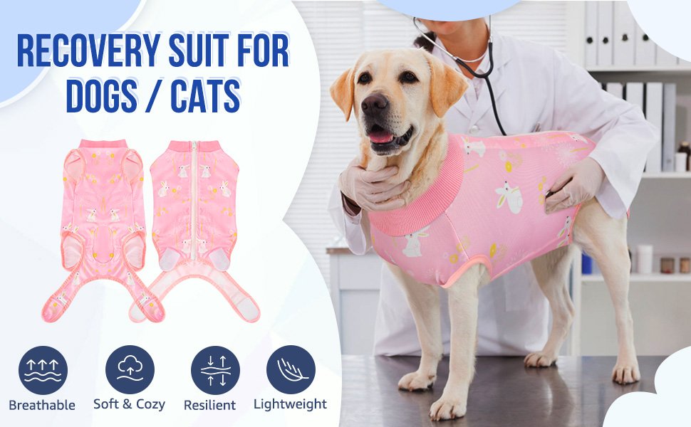 Lukovee Dog Surgery Recovery Suit, Dog Cone ECollar
