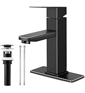 Herogo Black Bathroom Faucet, Stainless Steel Modern Bathroom Sink Faucets with Pop-up Sink Drain...