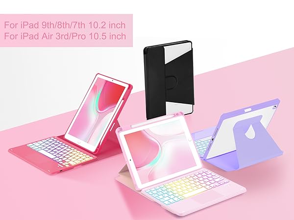 iPadアクセサリー MePadKey Magic Keybord Case Folio Amazon.com: MePadKey Touchpad Keyboard Case for iPad 9th /8th/7th