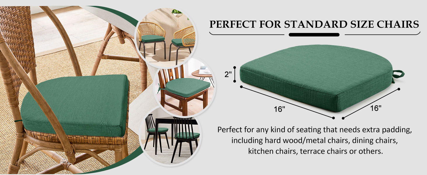 Wellsin Chair Cushions for Dining Chairs 6 Pack Kitchen