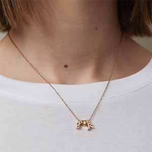 initial with heart necklace gold silver handmade mothers day gift