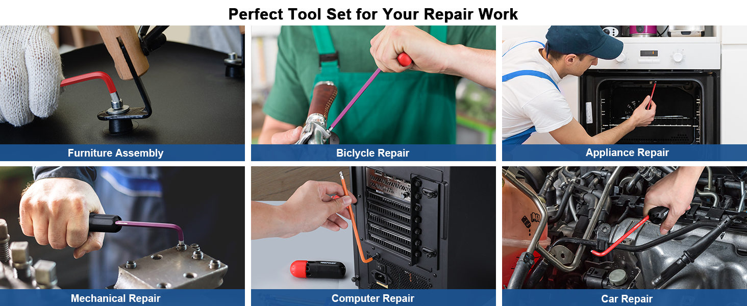 MAXPOWER 18Piece Hex Key Allen Wrench Set, SAE & Metric