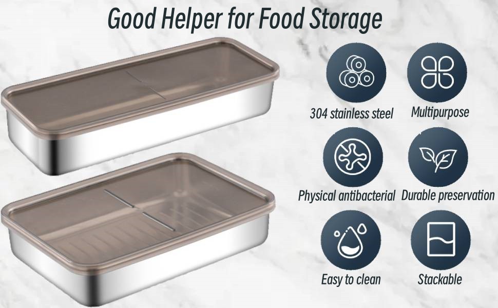 BigKing 2 Pack Bacon Keeper Container, Cheese Container for