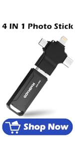 Photo-Stick 256GB iStore Pro, 4-in-1 Auto-Backup Flash Drive for iPhone Photo Video Contact| Phot...