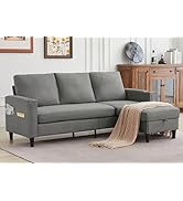 POYISOU Sectional Couches for Living Room, L Shaped Couch with Storage Ottoman, Small Sofa Comfy ...