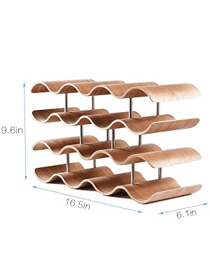UNHO Casier à Bouteilles Empilable Range Bouteilles Vin En Bambou Porte Bouteilles Pour Maison Cuisine Bar 12 casier a bouteille