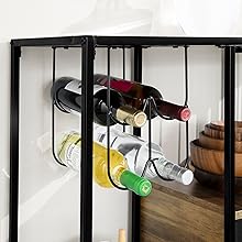 SoBuy Industrial Style Sideboard Side Table End Table Wine Rack Kitchen Dining Room Storage Shelf,FSB56-F 17 FSB56-F