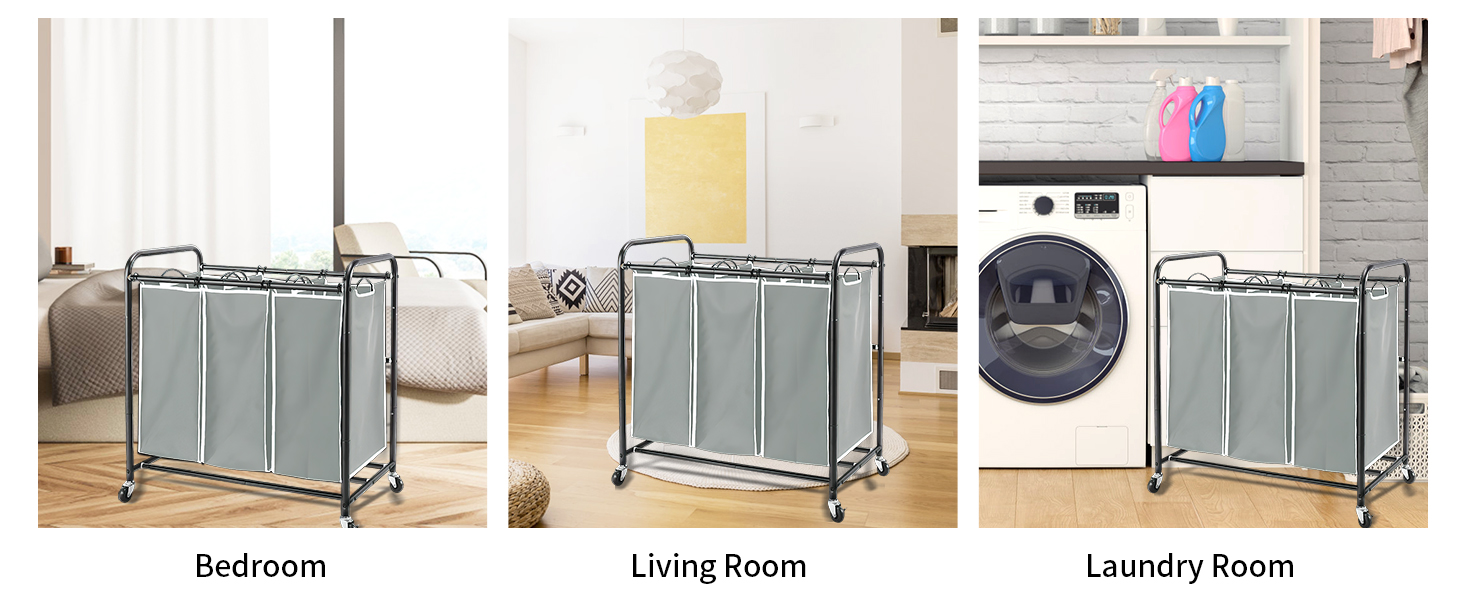 3 Bag Laundry Sorter Replacement Bags, Jhua 3 Pack Large