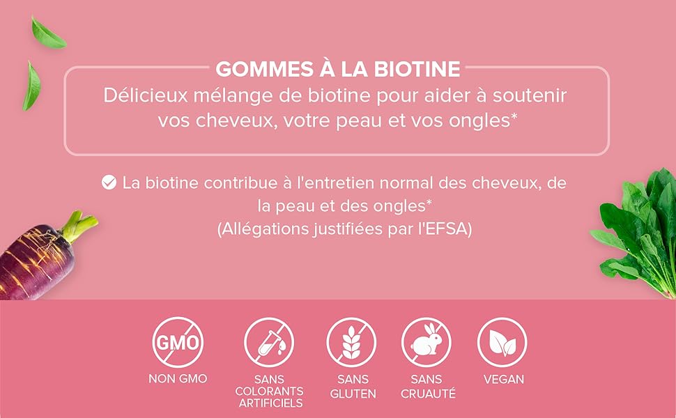 gomme pousse goût femme homme santé perte système collagène kératine