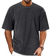 Oversized Tshirts for Men Short Sleeve Vintage Washed Basic Loose Tees