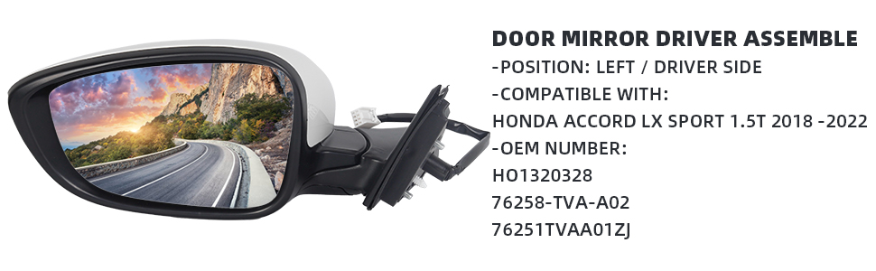 ❁ドン・ブラコ❁ Amazon.com: For Honda Accord Door Mirror 2018 2019 2020 2021