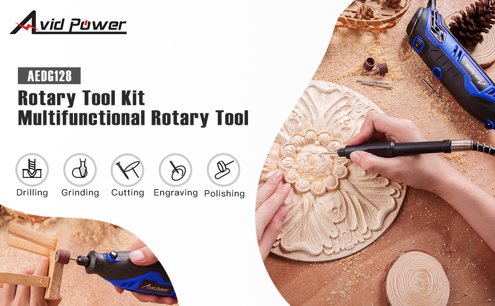 AVID POWER Rotary Tool with Flex Shaft 1.0 Amp Electric Rotary Tool, 6