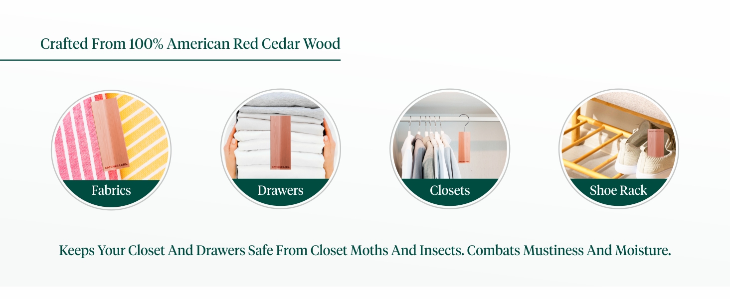 Catcher Labs Cedar Planks for Moth Repellent Cedar