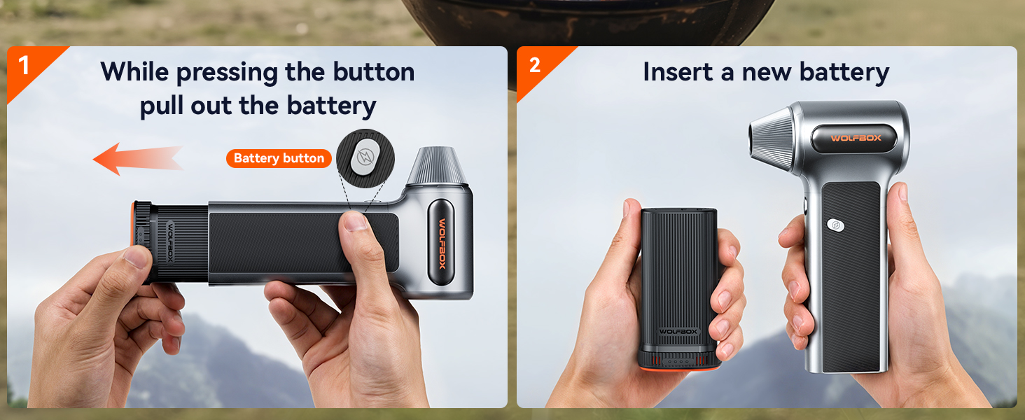 removable battery compressed air dusters