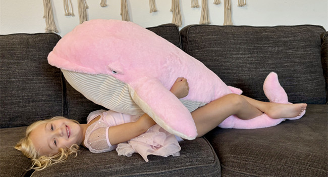 whale plush pillow