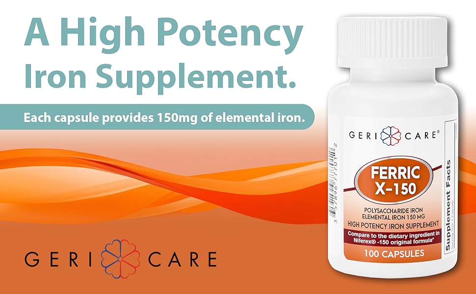 GeriCare Ferric X150 High Potency Polysaccharide Iron