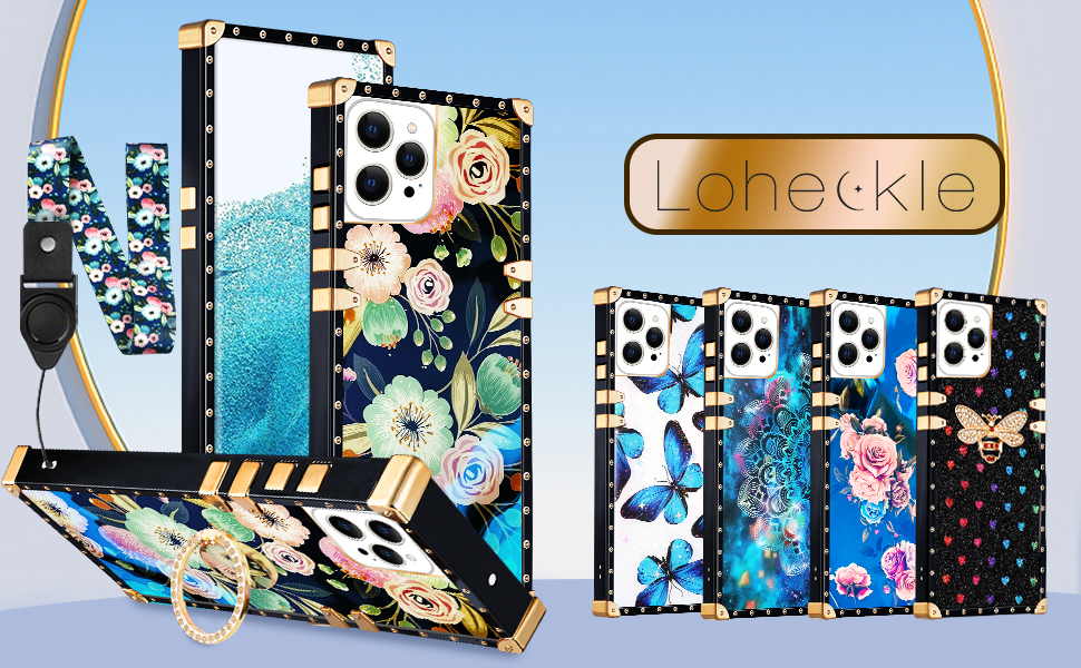 Loheckle for iPhone 15 Pro Max Case for Women Girls Teens Designer Square Fashion