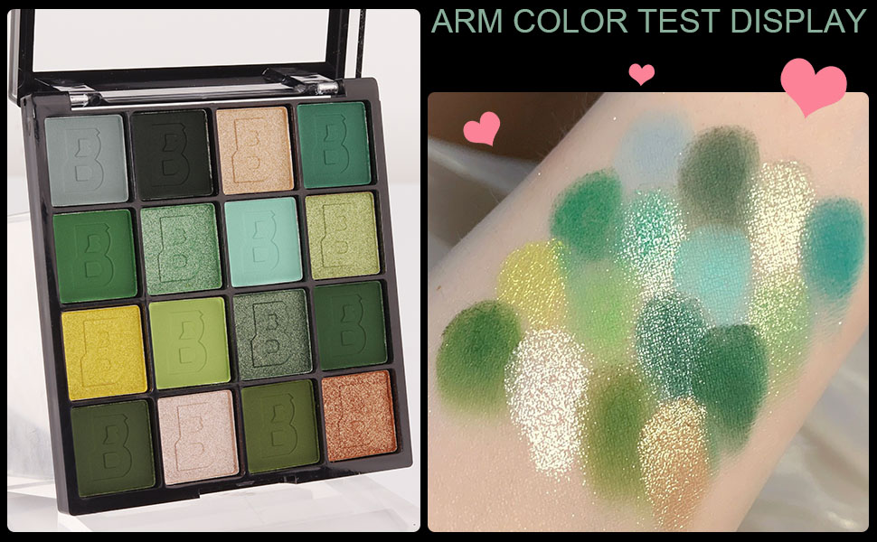 KARNAR Green Eyeshadow Palette Green Glitter Makeup,Forest