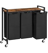 HOOBRO Laundry Sorter 3 Section, Laundry Hamper with Wheels, 3 × 11.5 Gal (43.5L), Rolling Laundr...