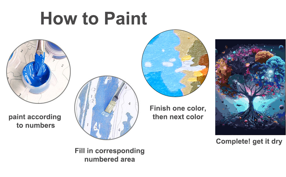 TOCARE Tree of Life Paint by Numbers Kit for Adults Teens