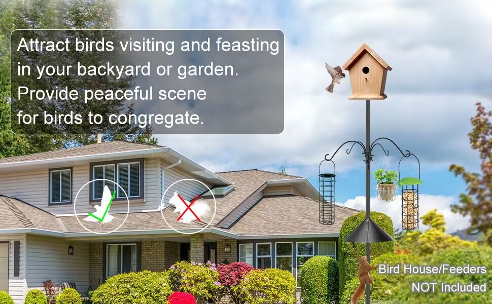 Bird Feeders Pole for Outdoor, Apobob Heavy Duty Bird House Pole Bird