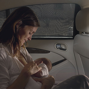 SUPERWALK Pare-Soleil Voiture Bébé,2 Pièces Chaussette Voiture Soleil par,Bloquer Les Rayons UV,Compatible avec la Plupart des Auto (Noir) (Noir, L) pare soleil voiture bébé