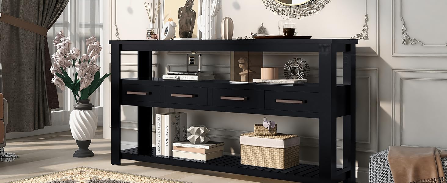 Merax Console Tables for Entryway Hallway Table Narrow Long