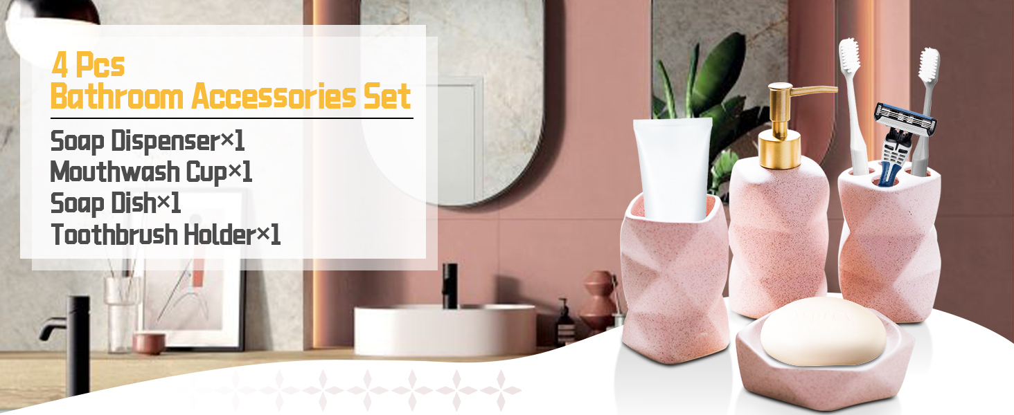 bathroom accessory set