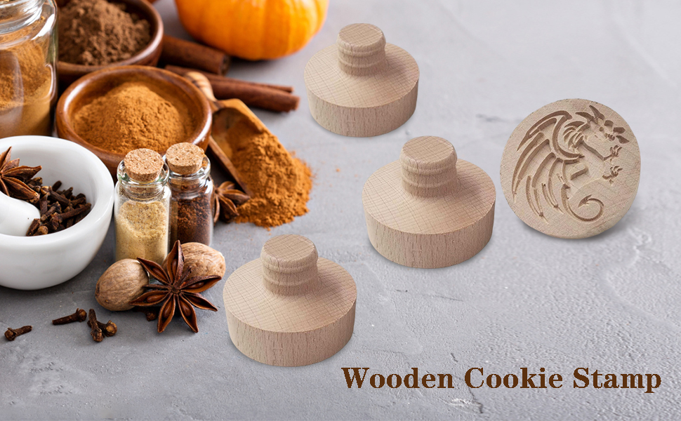 Wooden Cookie Mold Carved Wooden Cookie Stamp Dragon Cookie